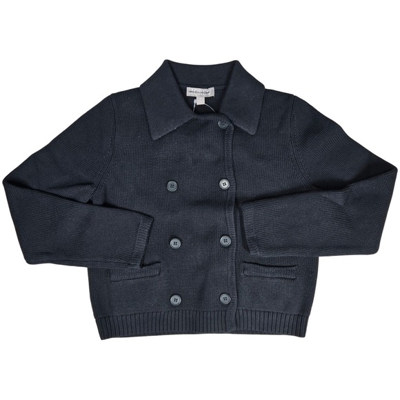 J. Crew Marielle cropped cardigan Black CK498 XS NWT Knit Double Breasted Jacket - Picture 8 of 11